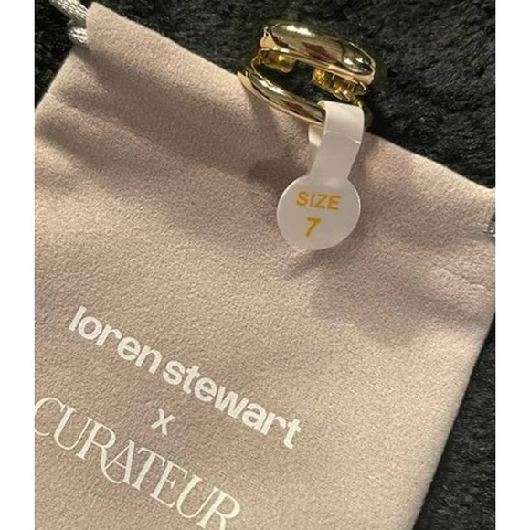 Loren Stewart x Curateur Deux Open Band Ring Gold Plated Women's Size 7 New! - Picture 3 of 3